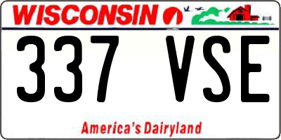 WI license plate 337VSE