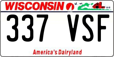 WI license plate 337VSF