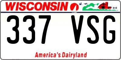 WI license plate 337VSG