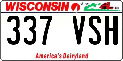WI license plate 337VSH