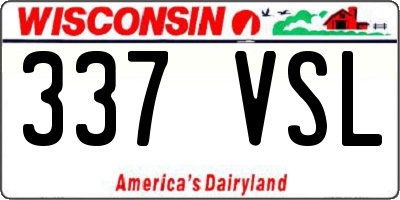 WI license plate 337VSL