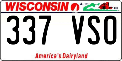 WI license plate 337VSO