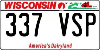 WI license plate 337VSP