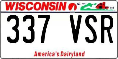 WI license plate 337VSR