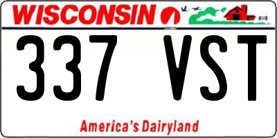 WI license plate 337VST