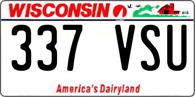 WI license plate 337VSU