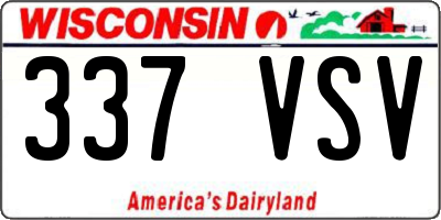 WI license plate 337VSV