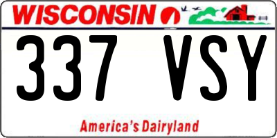 WI license plate 337VSY