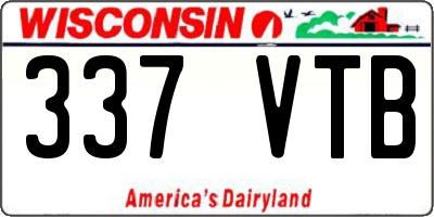 WI license plate 337VTB