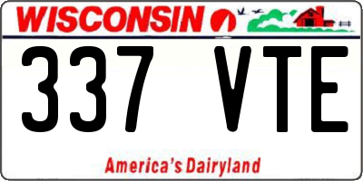 WI license plate 337VTE