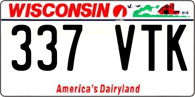 WI license plate 337VTK