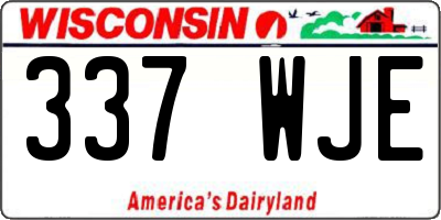 WI license plate 337WJE