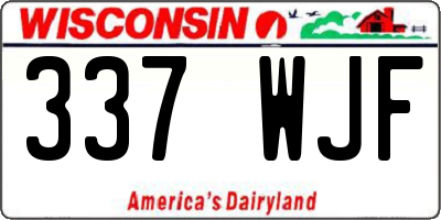 WI license plate 337WJF