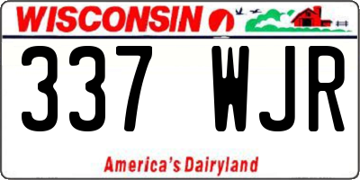 WI license plate 337WJR