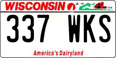 WI license plate 337WKS