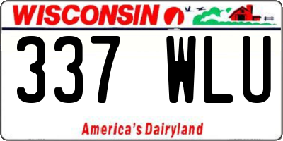 WI license plate 337WLU