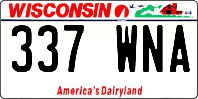 WI license plate 337WNA