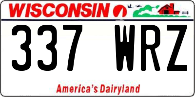 WI license plate 337WRZ