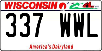 WI license plate 337WWL