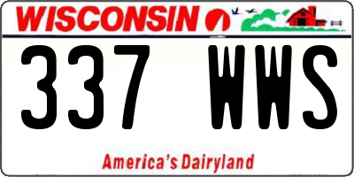 WI license plate 337WWS