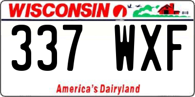 WI license plate 337WXF