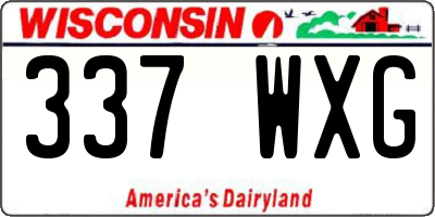 WI license plate 337WXG