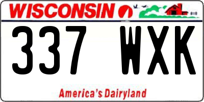 WI license plate 337WXK