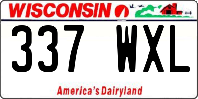 WI license plate 337WXL