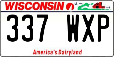 WI license plate 337WXP