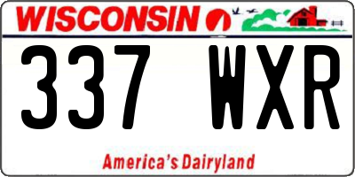 WI license plate 337WXR
