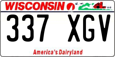 WI license plate 337XGV