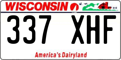 WI license plate 337XHF