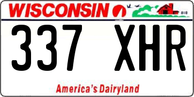 WI license plate 337XHR