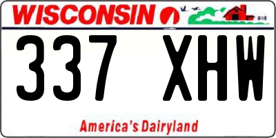 WI license plate 337XHW