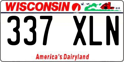 WI license plate 337XLN