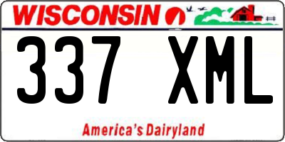 WI license plate 337XML