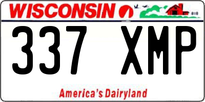 WI license plate 337XMP