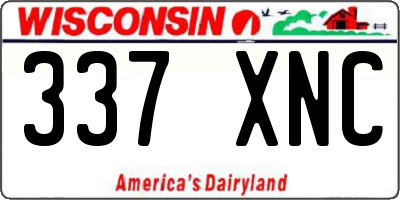 WI license plate 337XNC