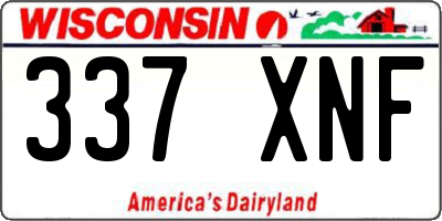WI license plate 337XNF