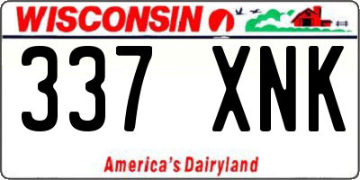 WI license plate 337XNK