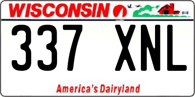 WI license plate 337XNL