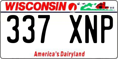 WI license plate 337XNP