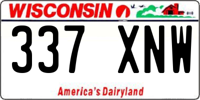 WI license plate 337XNW