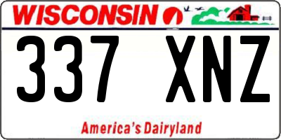 WI license plate 337XNZ
