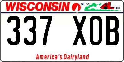 WI license plate 337XOB