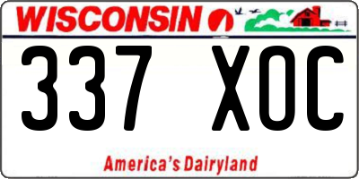 WI license plate 337XOC