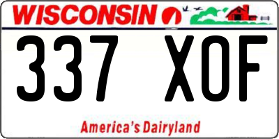 WI license plate 337XOF