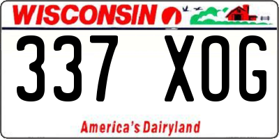 WI license plate 337XOG