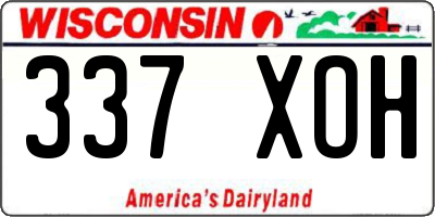 WI license plate 337XOH