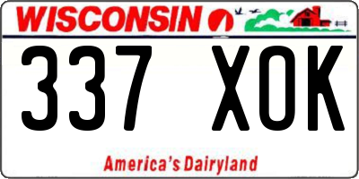 WI license plate 337XOK
